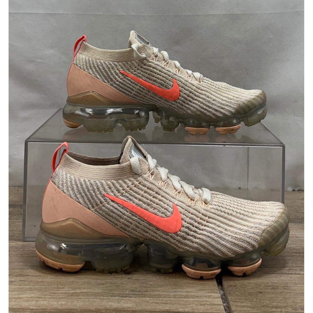 Nike Air VaporMax 3 Women's Running Shoes Casual Sneakers Beige Coral Size 7.5